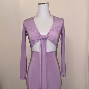 Lilac Tight Long Sleeve Dress